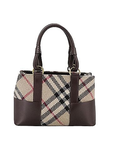 Burberry Nova Check Beige Wool Handbag (view 1)
