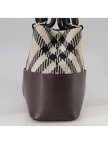 Burberry Nova Check Beige Wool Handbag (view 2)
