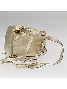Salvatore Ferragamo Gancini Gold Leather Backpack Bag (view 2)