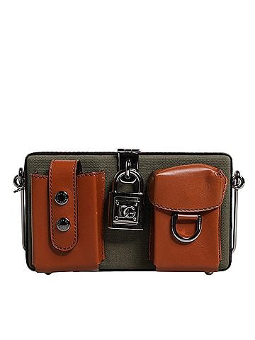 Dolce & Gabbana Basic Green Brown Leather Clutch Purse Women's Bag (view 1)