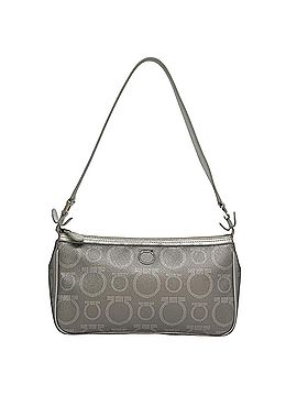 Salvatore Ferragamo Gancini Grey Leather Clutch Bag (view 1)