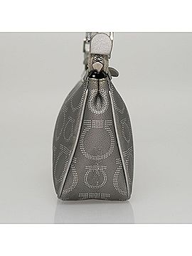 Salvatore Ferragamo Gancini Grey Leather Clutch Bag (view 2)