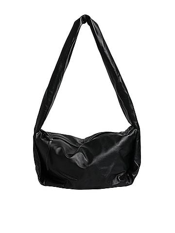 Dolce & Gabbana Basic Black Leather Logo Plaque Shoulder Women's Bag (view 1)