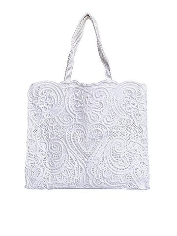 Dolce & Gabbana Basic White Cordonetto Lace Beatrice Shopping Tote Women's Bag (view 2)