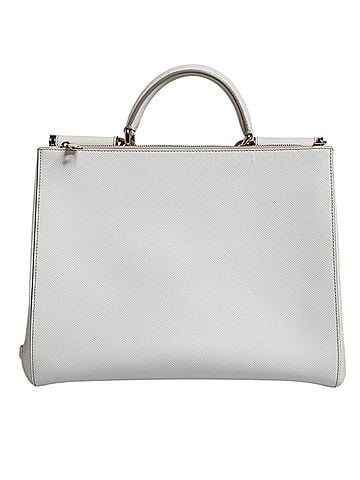 Dolce & Gabbana Basic White Leather Logo Top Handle Tote Crossbody Women's Bag (view 2)