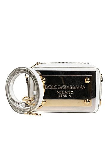 Dolce & Gabbana Basic White Leather Logo Plaque Crossbody Women's Bag (view 1)