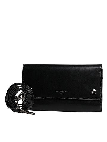 Dolce & Gabbana Basic Black Leather Logo Embossed Crossbody Women's Bag (view 1)