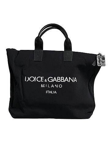 Dolce & Gabbana Basic Black Canvas DG Logo Women Shopping Hand Tote Women's Bag (view 1)