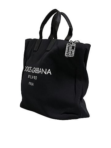 Dolce & Gabbana Basic Black Canvas DG Logo Women Shopping Hand Tote Women's Bag (view 2)