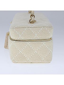 Chanel Vanity Beige Canvas Clutch Bag (view 2)