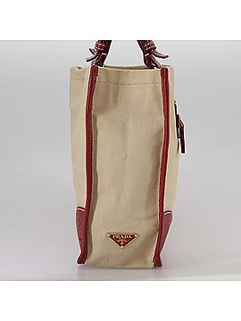 Prada Beige Canvas Tote Bag (view 2)