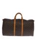 Louis Vuitton 100% Canvas Solid Brown Keepall Bandoulière 60 Brown Canvas Travel Bag One size - photo 3
