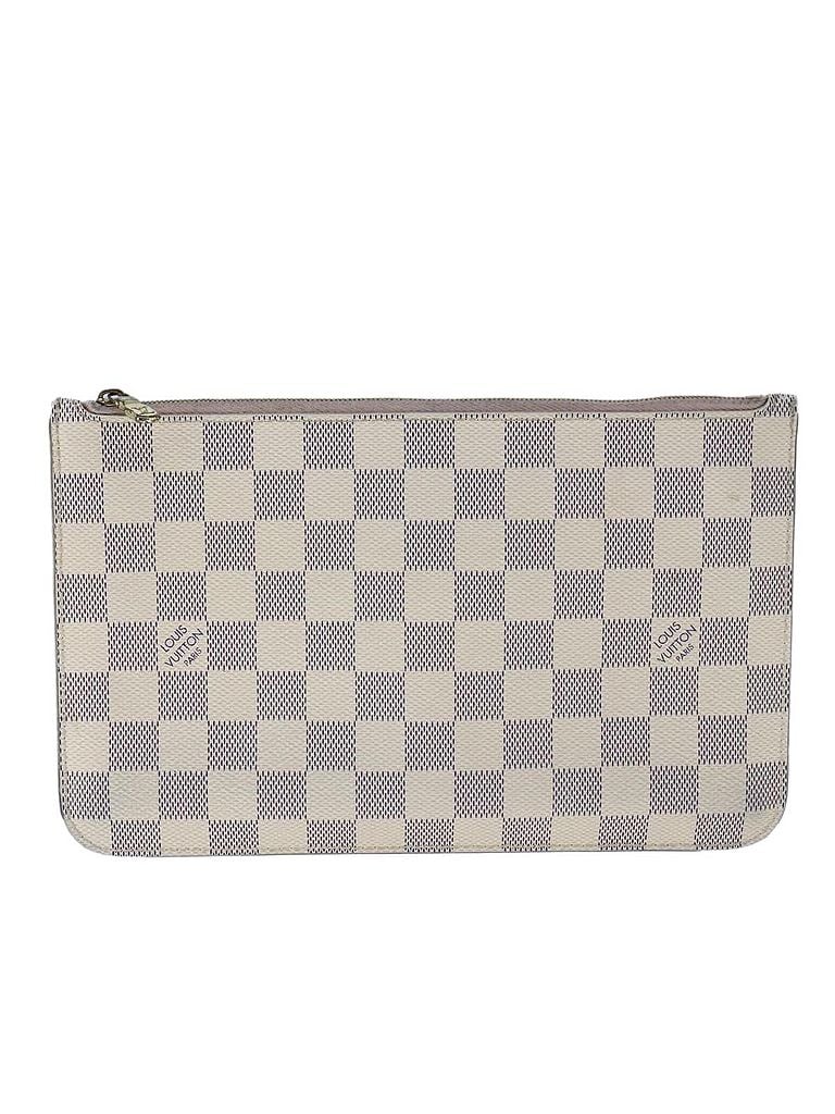 Louis Vuitton 100% Canvas Solid White Neverfull Pouch White Canvas Clutch Bag One size - photo 1