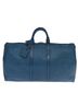 Louis Vuitton 100% Leather Solid Blue Keepall 55 Blue Leather Travel Bag One size - photo 1