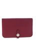 Hermès 100% Leather Solid Red Dogon Burgundy Leather Wallet One size - photo 1