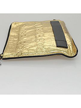 Chanel Coco Mark Gold Leather Clutch Bag (view 2)