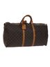 Louis Vuitton 100% Canvas Solid Brown Keepall Bandoulière 60 Brown Canvas Travel Bag One size - photo 1
