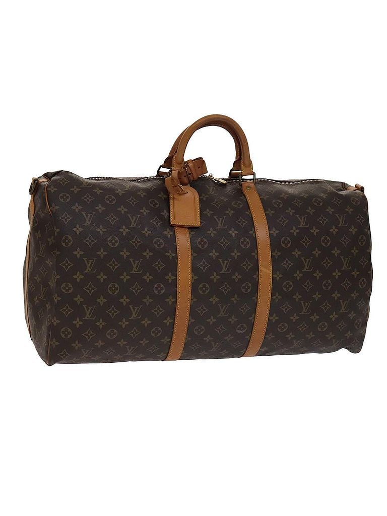 Louis Vuitton 100% Canvas Solid Brown Keepall Bandoulière 60 Brown Canvas Travel Bag One size - photo 1