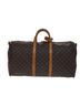 Louis Vuitton 100% Canvas Solid Brown Keepall Bandoulière 60 Brown Canvas Travel Bag One size - photo 3