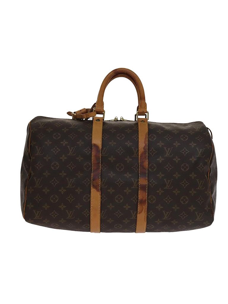 Louis Vuitton 100% Canvas Solid Brown Keepall 45 Brown Canvas Travel Bag One size - photo 1