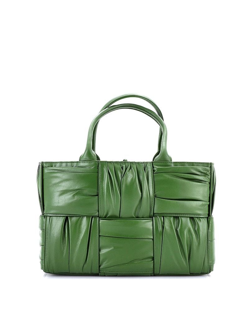 Bottega Veneta 100% Leather Green Arco Tote Maxi Intrecciato Plisse Leather Small One size - photo 1