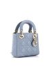 Christian Dior 100% Leather Blue Lady Dior Bag Cannage Quilt Lambskin Mini One size - photo 3