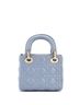 Christian Dior 100% Leather Blue Lady Dior Bag Cannage Quilt Lambskin Mini One size - photo 4