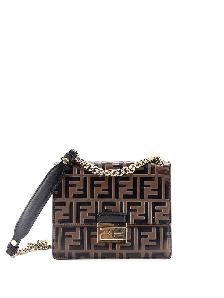 Fendi 100% Leather Brown Kan U Shoulder Bag Zucca Embossed Leather Small One size - photo 1