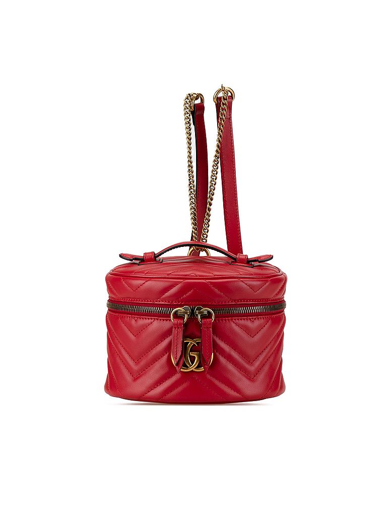 Gucci 100% Leather Red GG Marmont Round Leather Backpack One size - photo 1