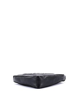 Prada Triangle Logo Wristlet Pouch Embossed Leather (view 2)