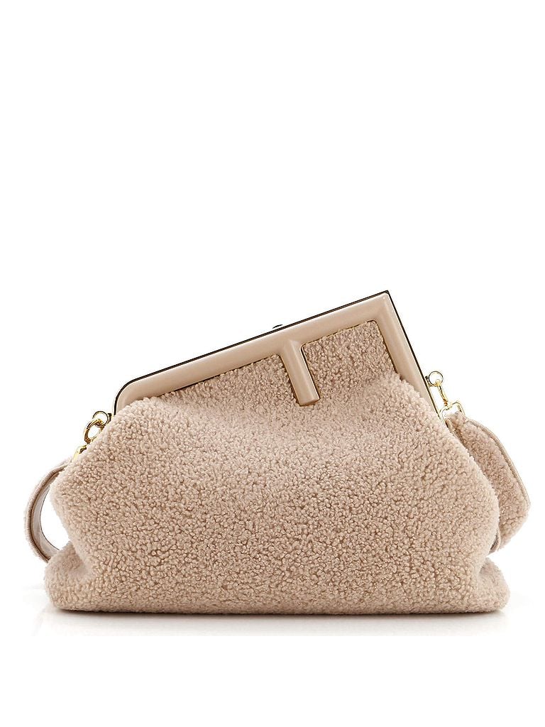 Fendi 100% Shearling Pink First Bag Shearling Medium One size - photo 1