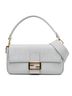Fendi 100% Cotton White Striped Jersey Baguette Satchel One size - photo 1