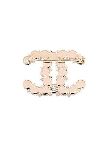 Chanel CC Brooch Metal with Crystals and Faux Pearls (view 2)