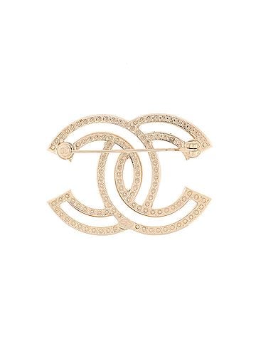 Chanel CC Cut-Out Brooch Metal with Crystals (view 2)