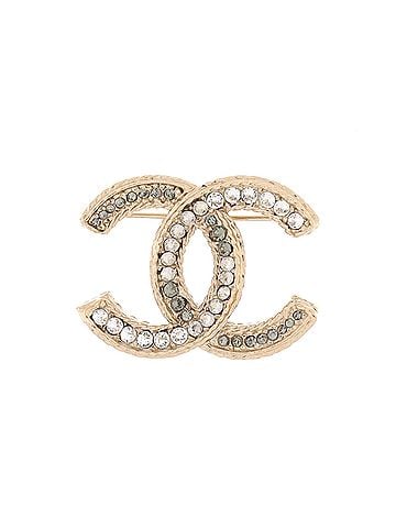 Chanel CC Brooch Metal with Crystals (view 1)