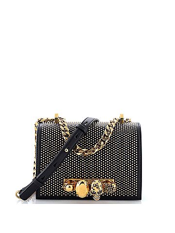 Alexander McQueen Jewelled Flap Satchel Studded Leather Small (view 1)