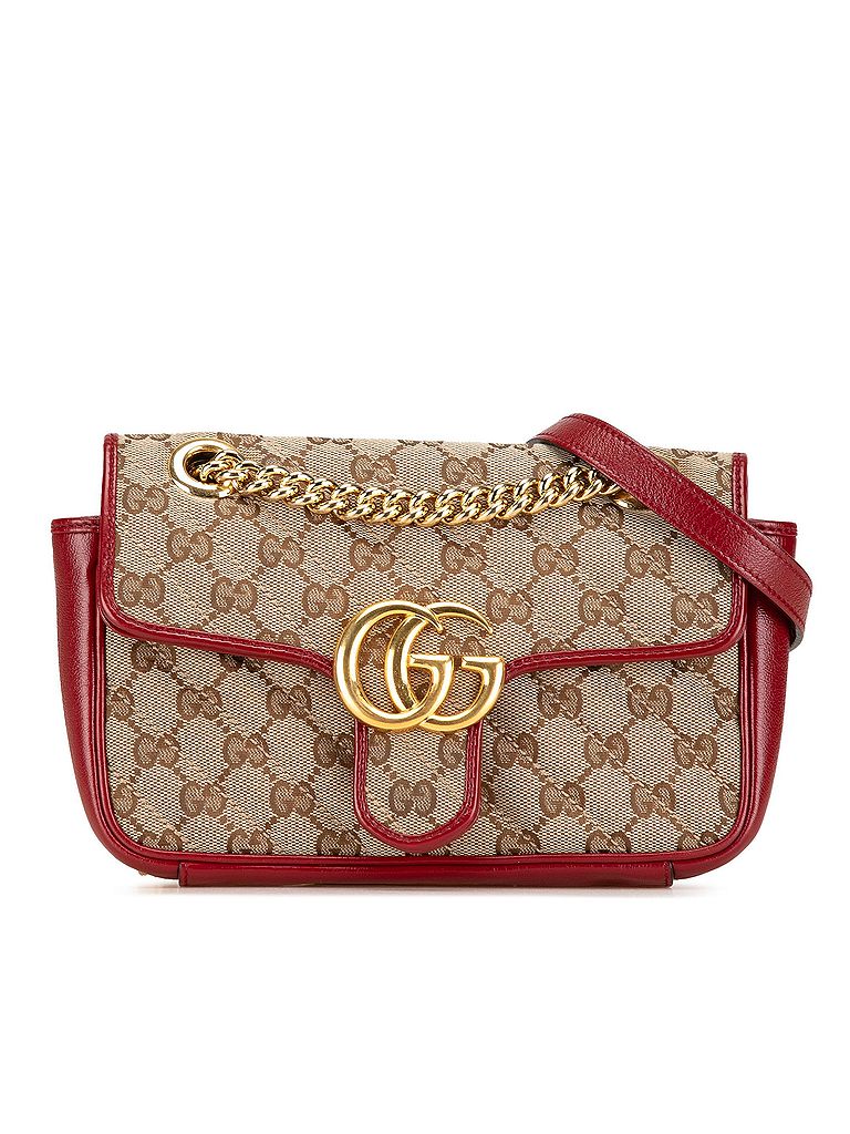 Gucci 100% Canvas Brown Mini GG Canvas Marmont Matelasse Flap One size - photo 1