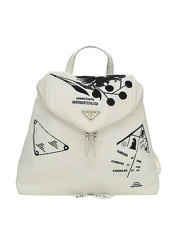 Prada White Leather Backpack Bag (view 1)