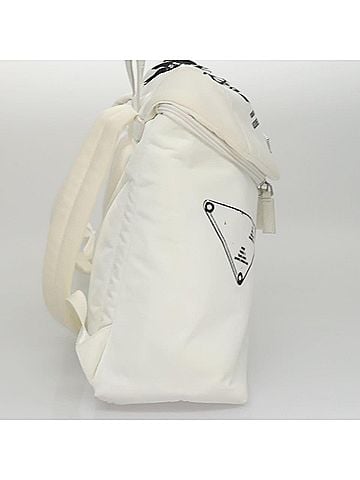 Prada White Leather Backpack Bag (view 2)