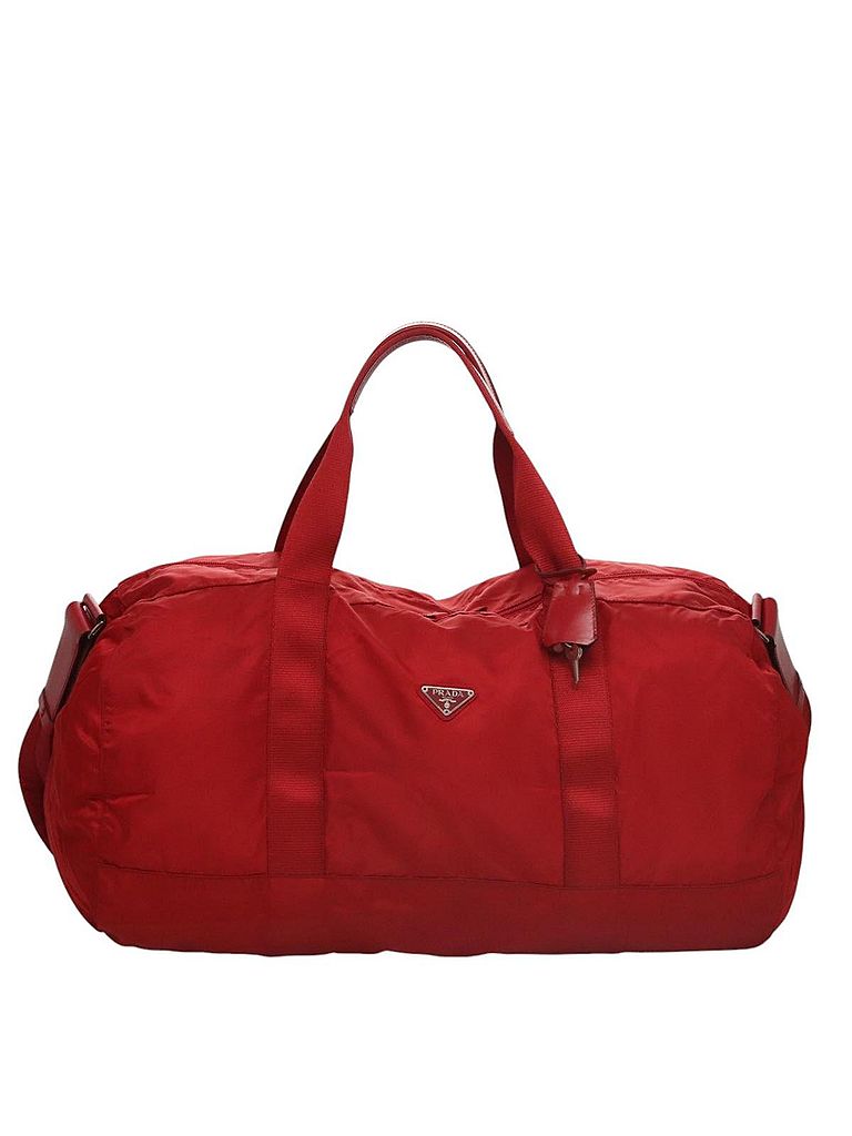 Prada 100% Synthetic Solid Red Tessuto Red Synthetic Travel Bag One size - photo 1