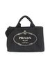 Prada 100% Canvas Solid Black Canapa Black Canvas Shoulder Bag One size - photo 1