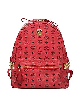 MCM Stark Visetos Red Canvas Backpack Bag (view 1)