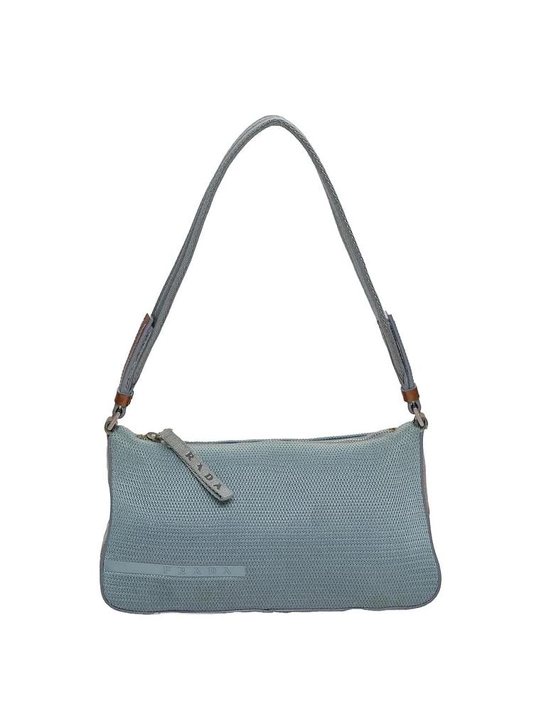 Prada 100% Canvas Solid Blue Sports Blue Canvas Shoulder Bag One size - photo 1