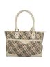Burberry 100% Canvas Solid Tan Nova Check Beige Canvas Tote Bag One size - photo 1