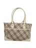 Burberry 100% Canvas Solid Tan Nova Check Beige Canvas Tote Bag One size - photo 3