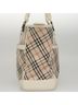 Burberry 100% Canvas Solid Tan Nova Check Beige Canvas Tote Bag One size - photo 4