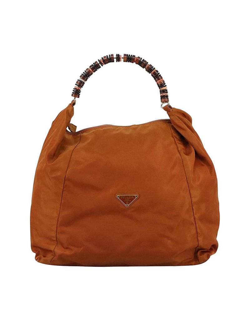 Prada 100% Synthetic Solid Brown Tessuto Brown Synthetic Handbag One size - photo 1