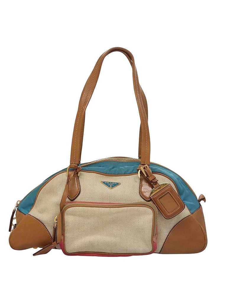 Prada 100% Canvas Solid Multi Color Multicolour Canvas Shoulder Bag One size - photo 1