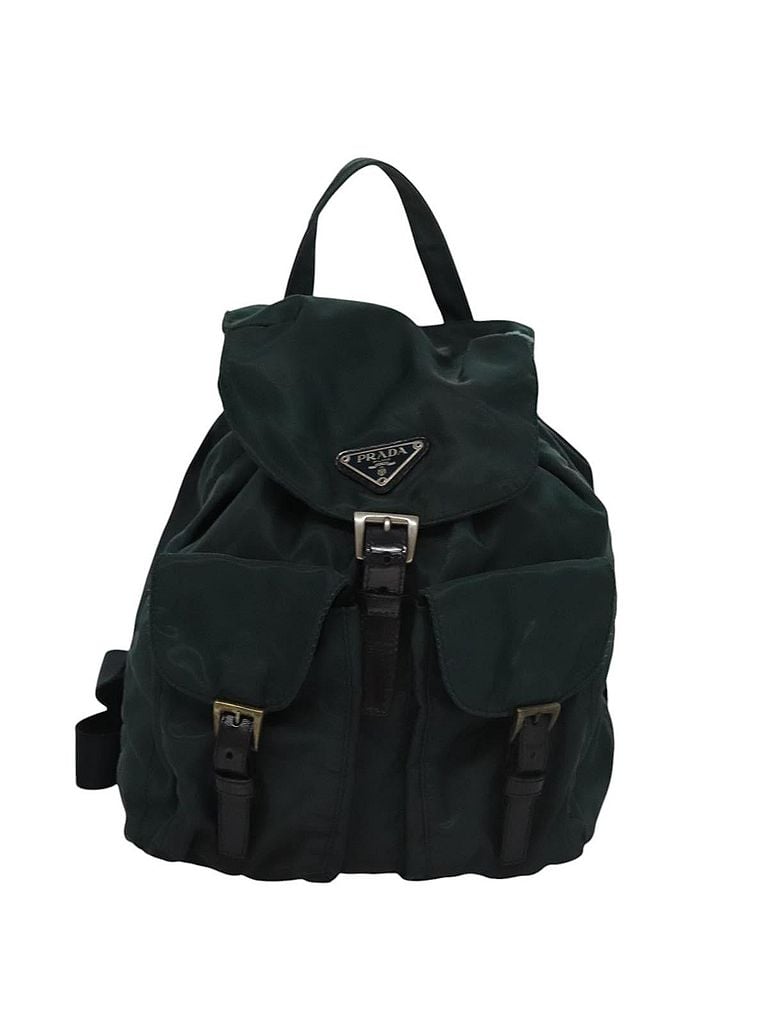 Prada 100% Synthetic Solid Green Re-Nylon Green Synthetic Backpack Bag One size - photo 1