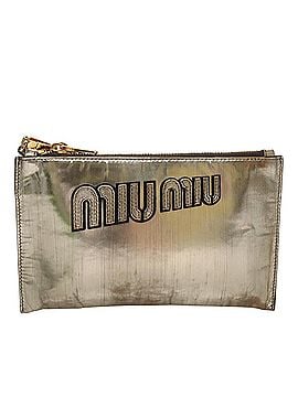 Miu Miu Gold Patent Leather Clutch Bag (view 1)